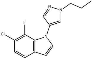 6-Klor-7-fluoro-1-(1-propyl-1H-pyrazol-4-yl)-1H-indol CAS-nr. : 1782070-67-0